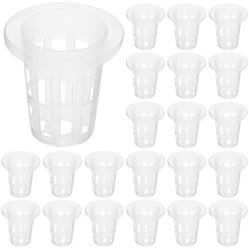 100Pcs Hydroponic Net Pots Reusable Plastic Mesh Cups