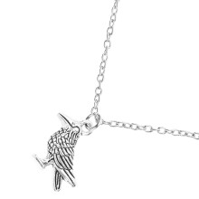3Pcs Silver Chain Necklace with Bird Pendant Gothic Jewelry for Men