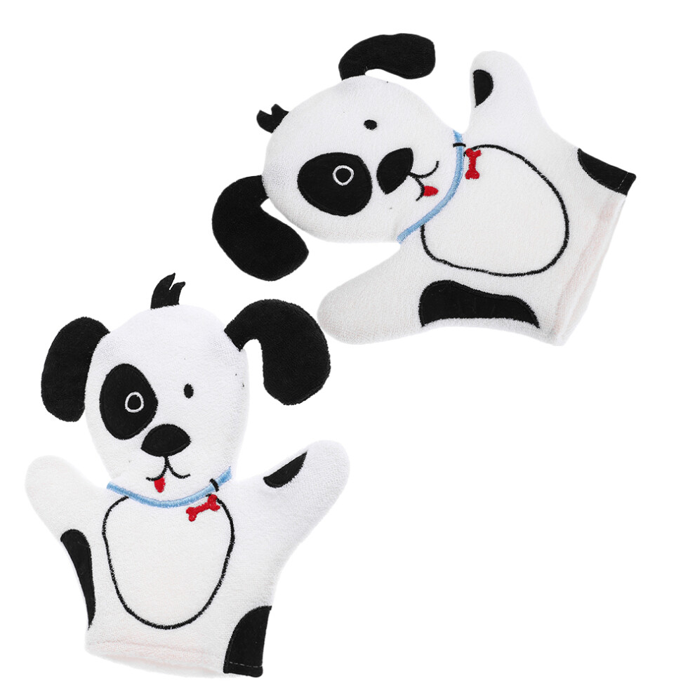Aboofan 8 Pcs Kids Shower Gloves Cartoon Dog Bath Mitt Scrubber Washcloths