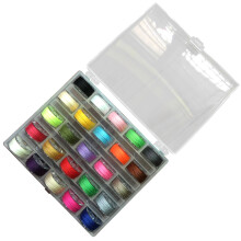 25Pcs Assorted Color Sewing Thread Bobbins With Plastic Box Organizer