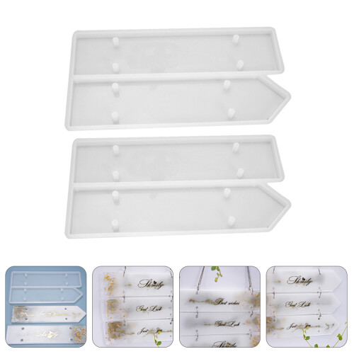 2St Silicone Doorplate Mold DIY Voor Decoratieve Epoxy 2