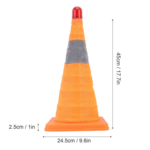 Energy-Saving Reflective Parking Cone 45cm Height with Battery Lamp 1