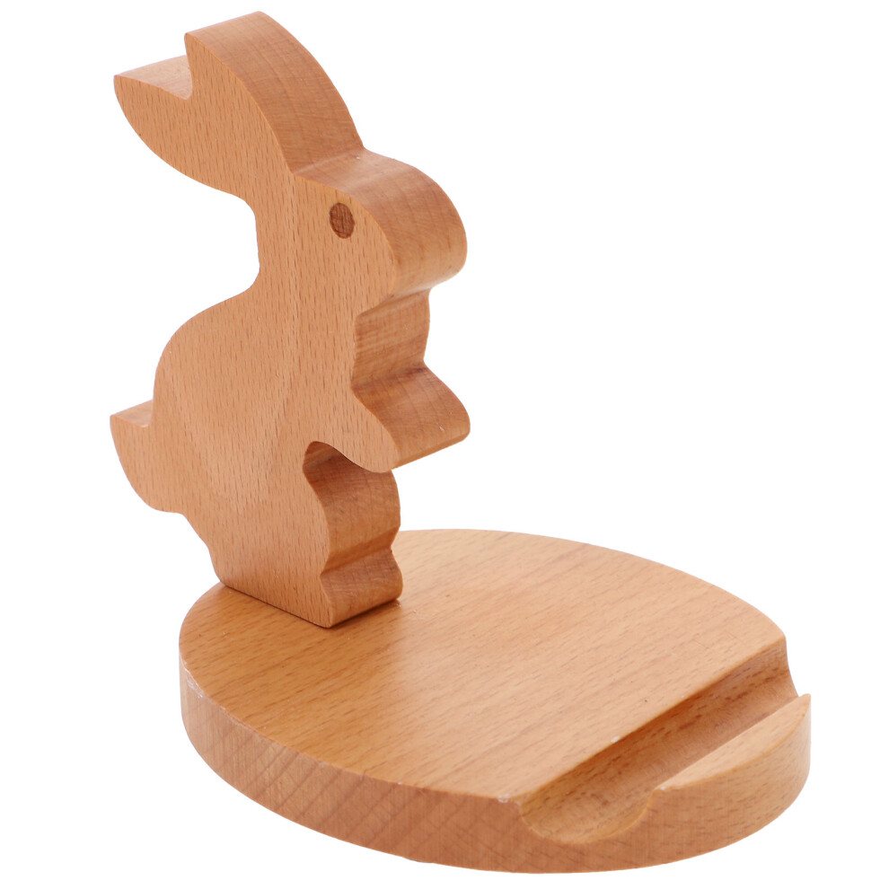 3Pcs Wood Cellphone Holder Rabbit Tabletop Stand For Office 032297191918