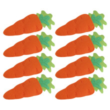 40Pcs Easter Felt Carrot Cutlery Holder Bag Orange Tableware Organizer