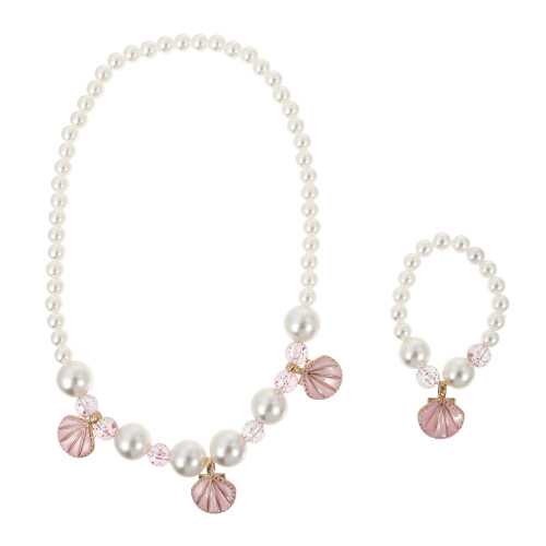 Conjunto De Colar E Pulseira De Simuladas Para Crianças (Rosa)