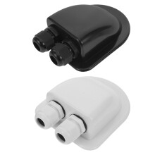 2 unid. junta dupla ABS para cabos, veículos, RV e barcos, preto/branco