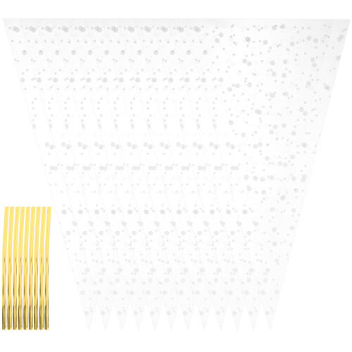 Transparent Popcorn Cone Bags With Twist Ties Multi-Function Treat