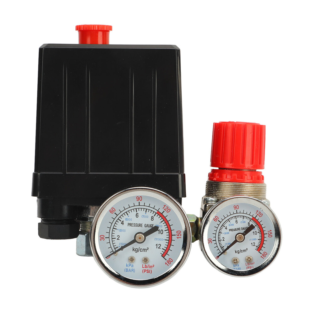 Air Compressor Pressure Switch With Gauge 0Â180Psi Brass & Steel Control Valve 7681351965564