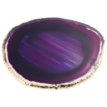 2Pcs Agate Slice Cup Mat Natural Stone Anti-Scald Home Decor