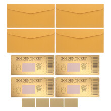 4 gouden kraskaartjes met enveloppen - voor verjaardag, prijzen, feest