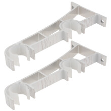 2Stk. Gardinenstangenhalter Aluminium Doppelhalterung Fischform (Weiß)