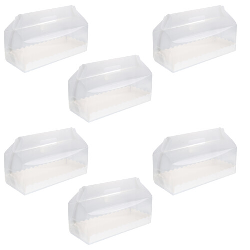 6St Transparente Cake Roll Verpackungsbox Mit Tablett