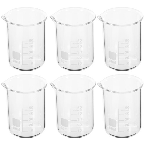 6St Gläser Messbecher Chemie Labor Glasware 2