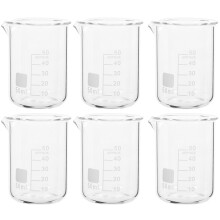 6St Gläser Messbecher Chemie Labor Glasware
