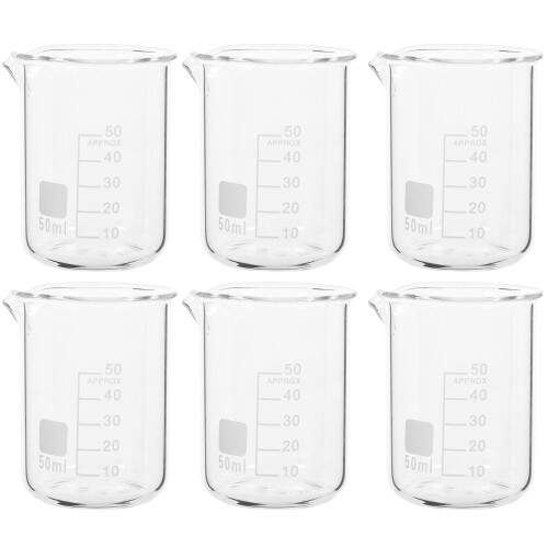 6St Gläser Messbecher Chemie Labor Glasware