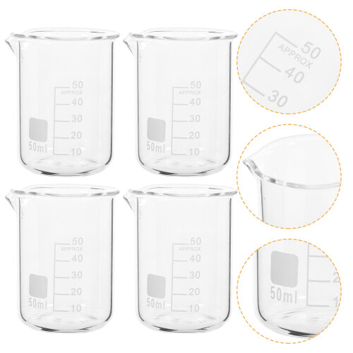 6St Gläser Messbecher Chemie Labor Glasware 1