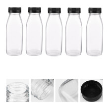 5Stk Transparente Getränkeflaschen Aus Glas Für Milch Und Saft