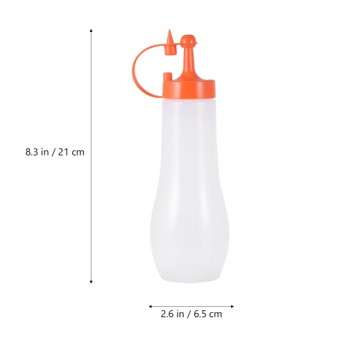 3Stück Dressingflasche Mit Deckel Cremefarben Orange