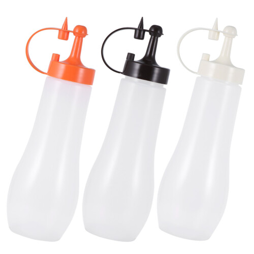 3Stück Dressingflasche Mit Deckel Cremefarben Orange 2