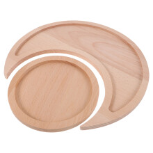 1 Set Holz Schmucktabletts Sonne Mond Form Aufbewahrungsplatten