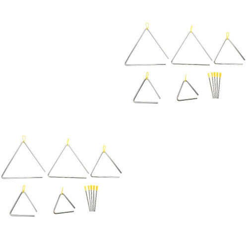 10 Sets Percussion Triangle Iron Instrument With Strikers 2
