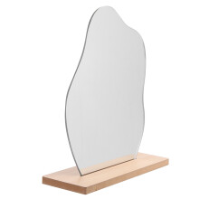 5Pcs Wooden Base Desktop Mirror Acrylic Irregular