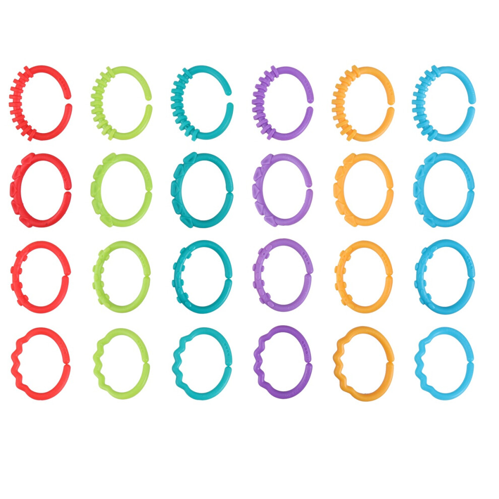 3Pcs 24Pcs Baby Teether Rings Links Rattle Toys For Stroller Car Seat Totority
