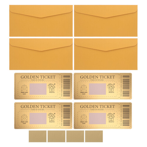 4 Unidades De Tarjetas Doradas De Raspar Con Sobres