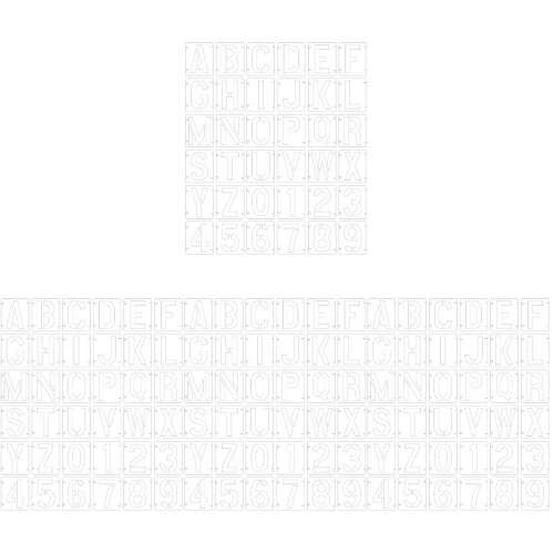 4 Sets Plastic Number And Letter Painting Stencils 1