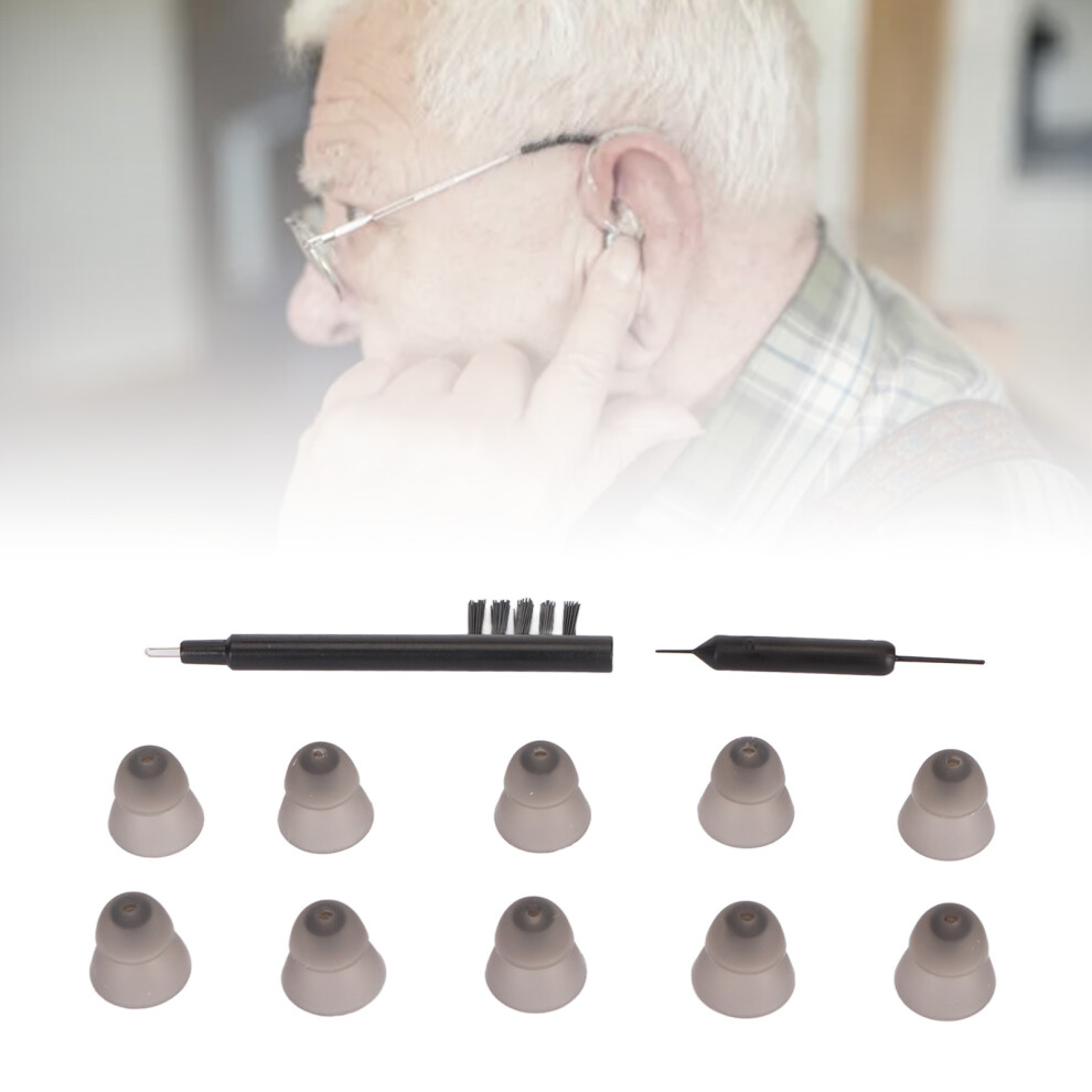 Black 10Pcs Silicone Replacement Domes For Sound Amplifier, 0.3In