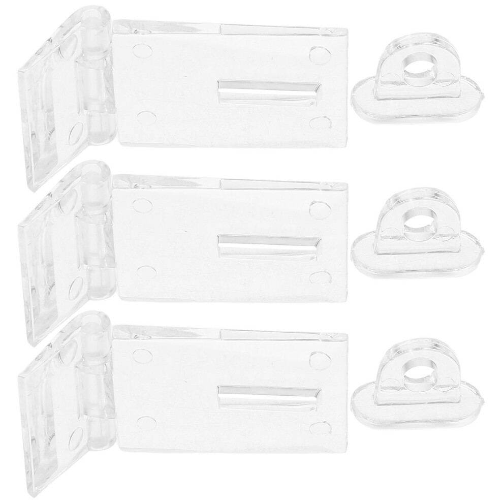 15 Pcs Clear Acrylic Hasp Latch For Doors Windows Jewelry Box Cabinet 032541591785