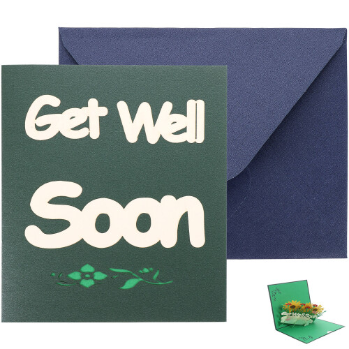 2 Pcs Creative Blessing Cards 3D Greeting Cards Get Well Soon