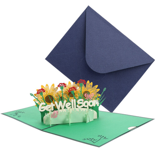 2 Pcs Creative Blessing Cards 3D Greeting Cards Get Well Soon 2