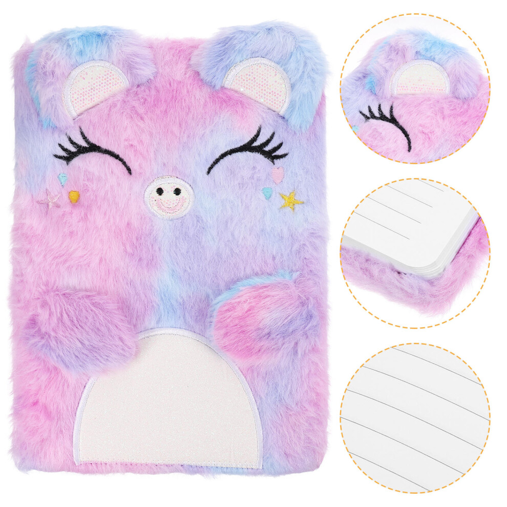 Photos - Notebook Plush Diary Book Writing Notepad Cartoon Girl Fluffy 