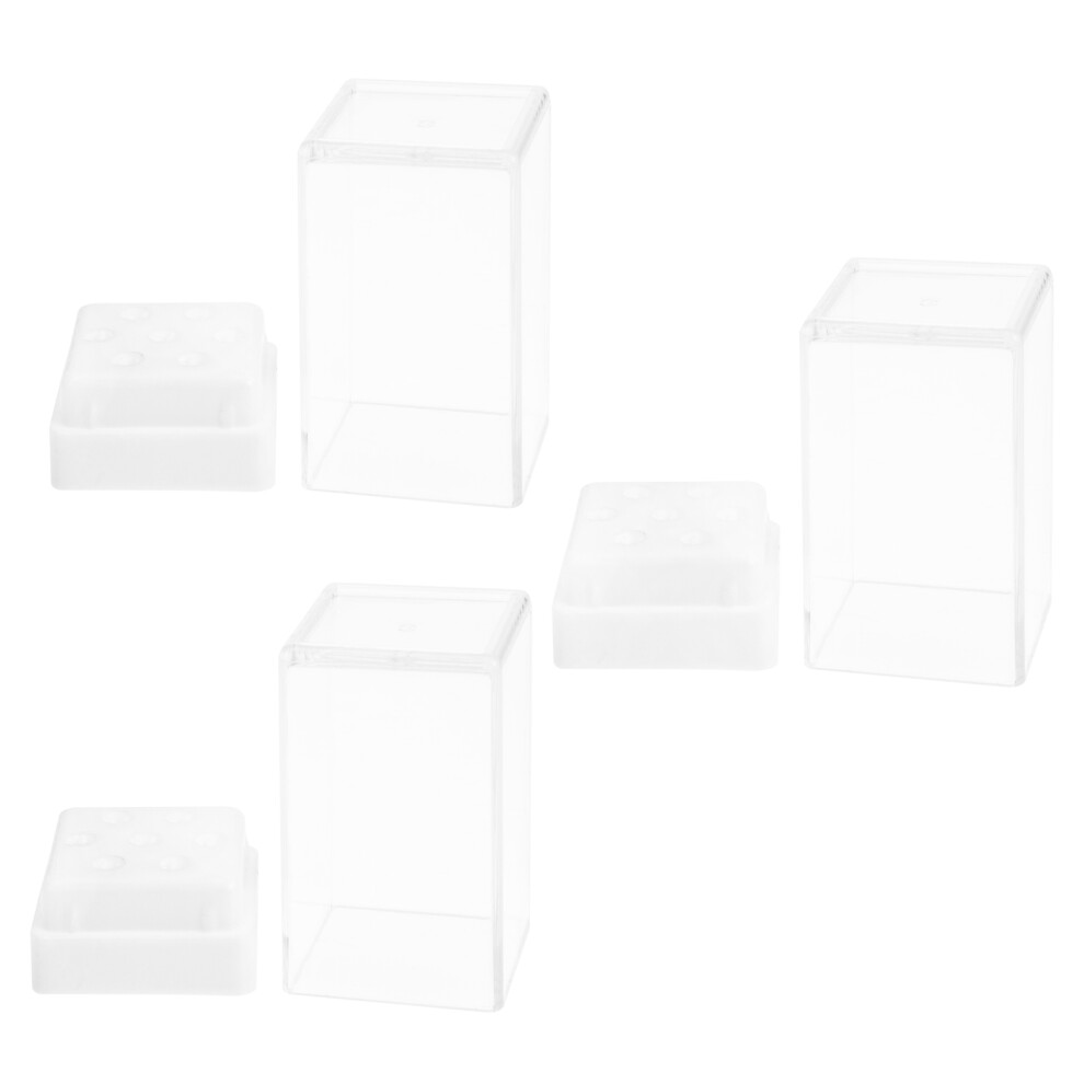 Inoomp 3Pcs Nail Polish Head Box Grinding Holder Drill Bit Organizer