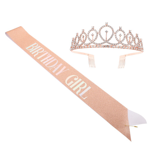 One Set Birthday Sash And Crown Practical Party Gift