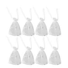 50pcs White Organza Mini Bags For Gift Packaging And Parties