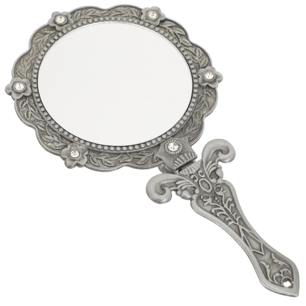 Artibetter Hand Mirror Vintage Folding Makeup Mirror Portable For Women
