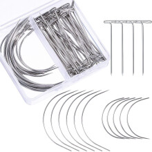 70Pcs Boxed Silver Metal T-Pins Set for Wig Use and Crafting