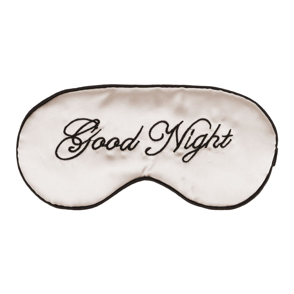 Artibetter Beige Silk Sleep Eye Mask With Embroidery For Men Women Kids (Beige)