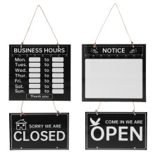 2 Sets Writable Open Closed Sign With Hours For Cafes Restaurants Shops
