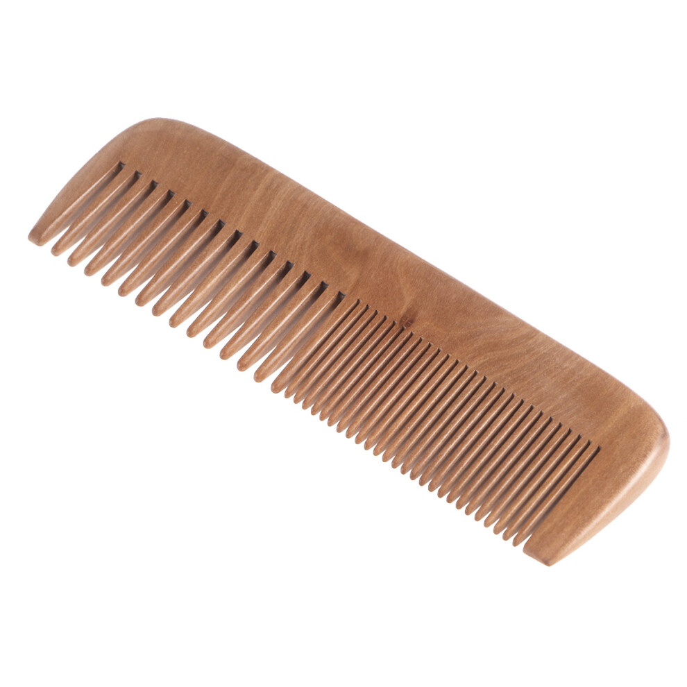 Aboofan Unisex Peach 1Pc Pocket Wooden Comb Natural Wood Anti-Static