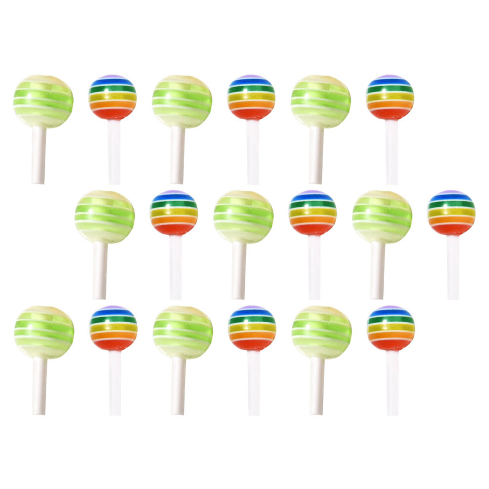 Aboofan 30Pcs Lollipop Shaped Mini Nail Art Decor Mixed Color