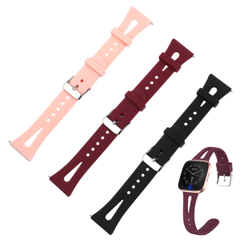 Aboofan 3 Pcs Silicone Watch Straps Compatible With Fitbit Series