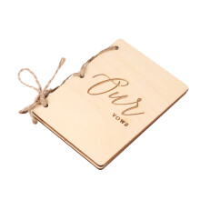 1 Pair Wooden Wedding Vows Booklet for Bride and Bridegroom