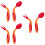 3 Sets Kids Training Tableware With Easy Grip Spoon Fork For Toddlers Red 7