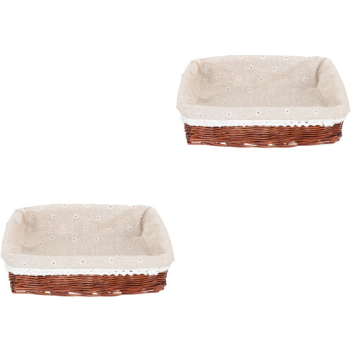 2Pcs Woven Basket For Fruit And Cookie Storage In Kitchen 2