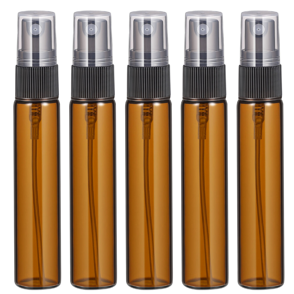 Aboofan Brown 10 Pcs 10Ml Glass Spray Bottles For Perfume Liquid Makeup Skin Care