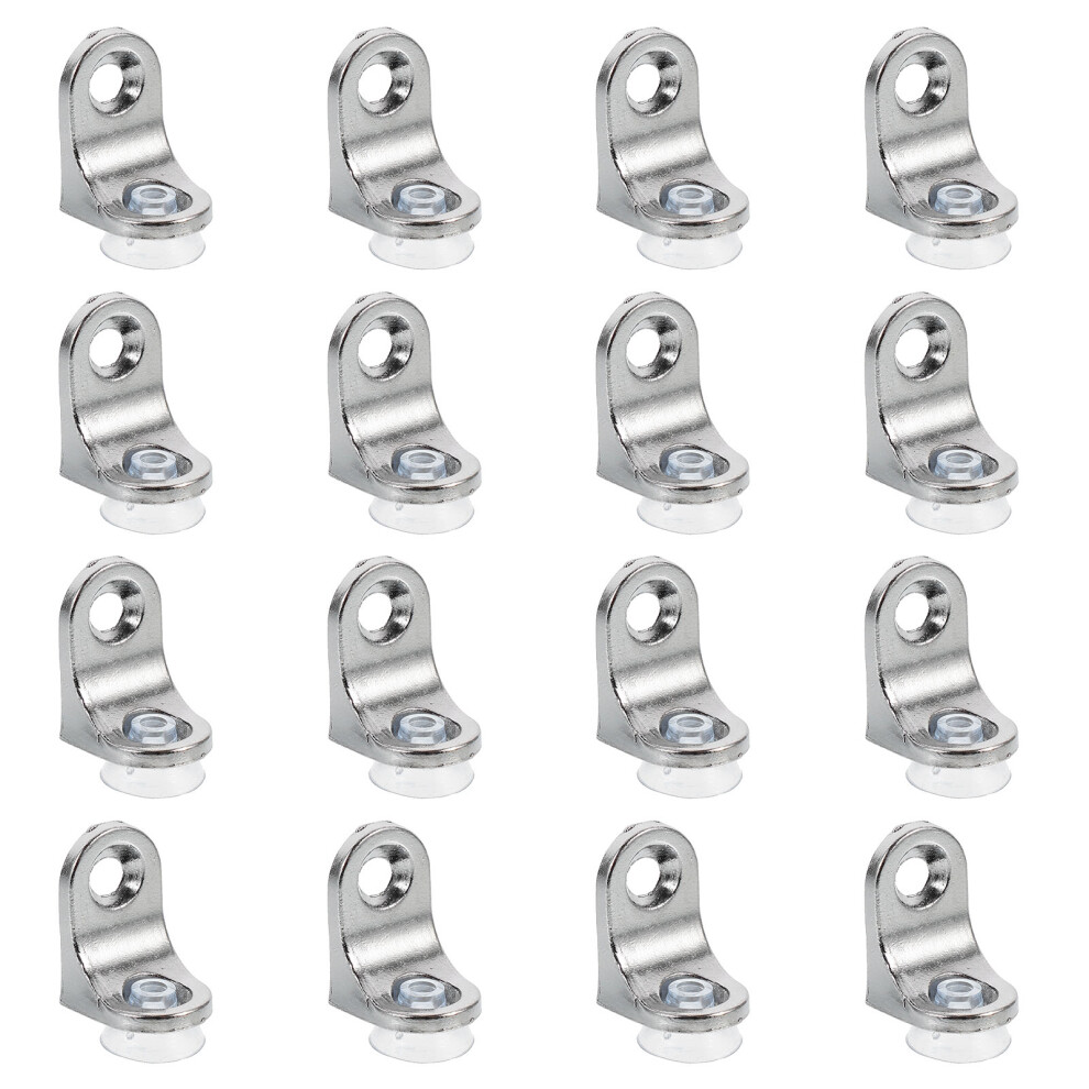 16Pcs Durable Zinc Alloy Glass Clamp Brackets For Cabinet And Shelves 3353918993023