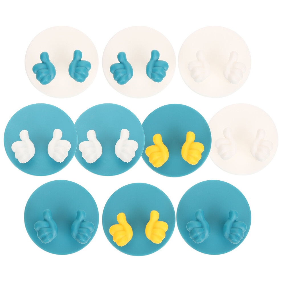 10Pcs Plug Holder Thumb Shape Adhesive Wall Hook Storage Hanger 3353918994631